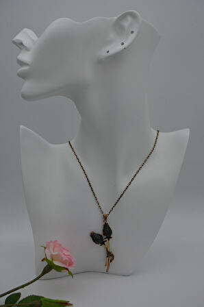 STONEAGE İkili Gül Goncası Kadın Kolye El Yapımı