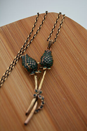 STONEAGE İkili Gül Goncası Kadın Kolye El Yapımı