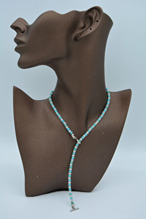 STONEAGE Çek Kristali ve Turkuaz Taşlı Nazara Karşı Şifa Kolyesi