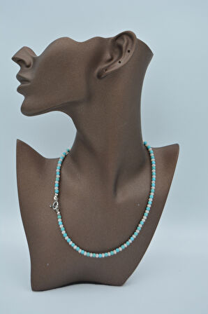 STONEAGE Çek Kristali ve Turkuaz Taşlı Nazara Karşı Şifa Kolyesi