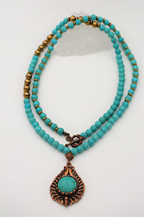 STONEAGE Turkuaz Taşlı Nazar Şifa Kolyesi