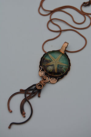 STONEAGE GERÇEK DENİZYILDIZI ÖZEL TASARIM KOLYE