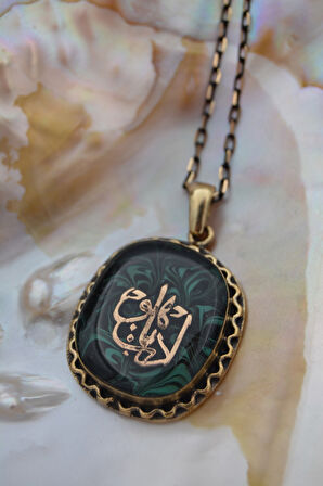 STONEAGE EDEP YA HU YAZILI EBRULU KOLYE