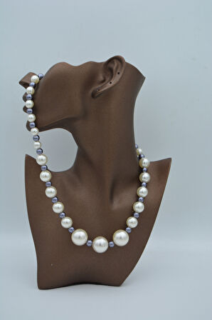 STONEAGE CAM İNCİ SÜZME KOLYE