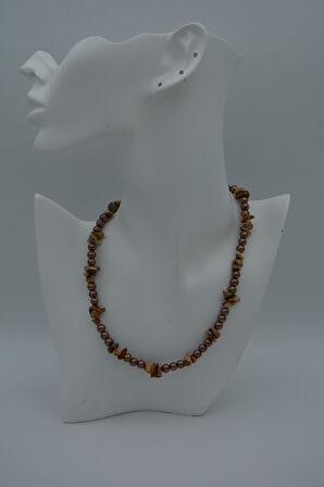 STONEAGE JASPER VE CAM İNCİ KOLYE