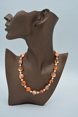 STONEAGE GEÇEK İNCİ VE SEDEF KOLYE