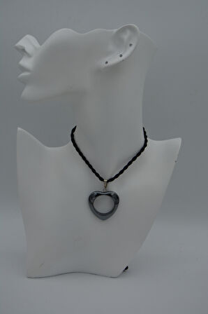 STONEAGE KALP KESİM HEMATİT KOLYE