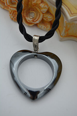 STONEAGE KALP KESİM HEMATİT KOLYE