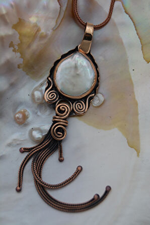 STONEAGE BAROK İNCİLİ TASARIM KOLYE