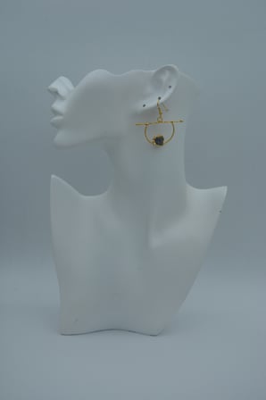 STONEAGE JEWELLERY Kuvars Taşlı Taşarım Küpe Altın Rengi