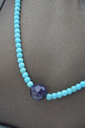 STONEAGE JEWELLERY Lapis Lazuli ve Turkuaz Doğal Taşlı Kolye