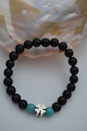 STONEAGE JEWELLERY Oniks ve Turkuaz Doğal Taşlı Bileklik