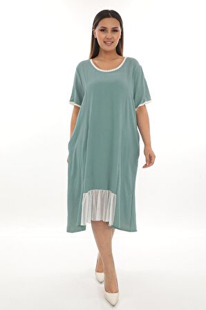 Cepli Yazlık Beden Elbise F10-2371