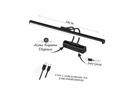  Sarjlı LED Flüt Resim Aplik | 6W | 3200K Gün Işığı | 35cm | Duvar Tipi Ayna/Tablo Dekoratif Işık
