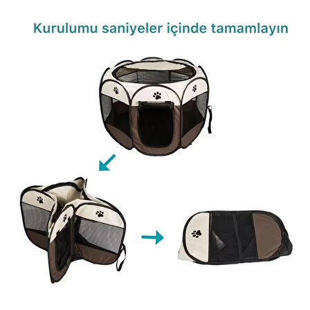 Floria Taşınabilir Katlanır Evcil Hayvan Yatağı Kedi ve Köpek Evi Büyük (M)