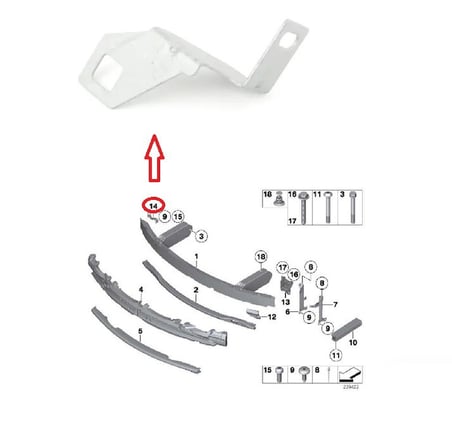 BMW - ÖN TAMPON BRAKETİ SOL ( ALÜMİNYUM ) F10 2010-
