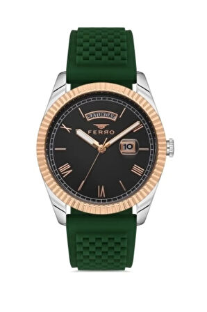 Siyah Çelik ve Silikon kordon Erkek Kol Saati F11130DA-G