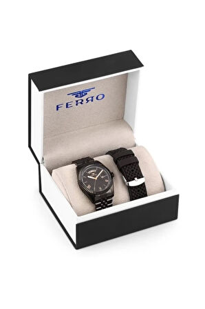 Siyah Çelik ve Silikon kordon Erkek Kol Saati F11130DA-G