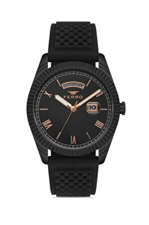 Siyah Çelik ve Silikon kordon Erkek Kol Saati F11130DA-G