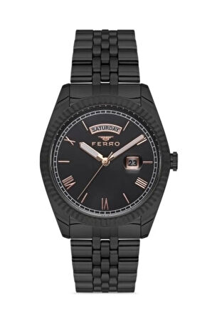 Siyah Çelik ve Silikon kordon Erkek Kol Saati F11130DA-G