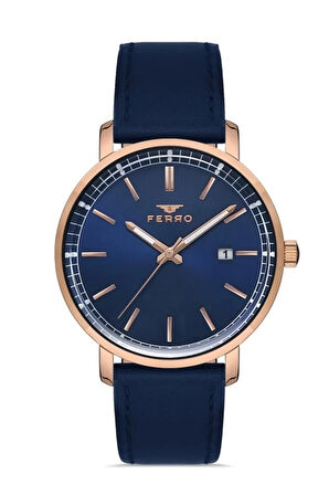 Lacivert Deri Kordon Erkek Kol Saati F11148b-t