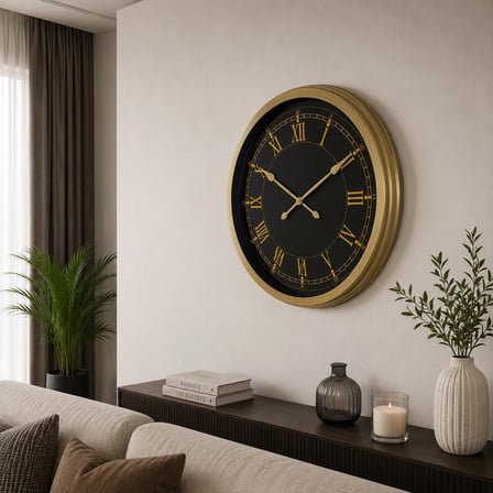 Retro Roma Rakamlı 60 x 60 Cm Metal Duvar Saati iegxx