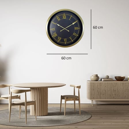 Retro Roma Rakamlı 60 x 60 Cm Metal Duvar Saati iegxx