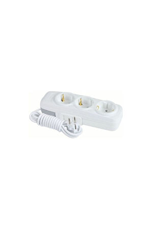 F501X 3'lü Grup Priz - 1 Metre Kablo ile Pratik ve Güvenli Elektrik Kullanımı