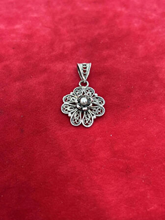 Taşsız Tel Kari Küpe Yüzük Kolye Üçlü Yöresel Gümüş Set & Takım