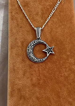 Bayrak Modeli Gümüş Erkek Kolyesi