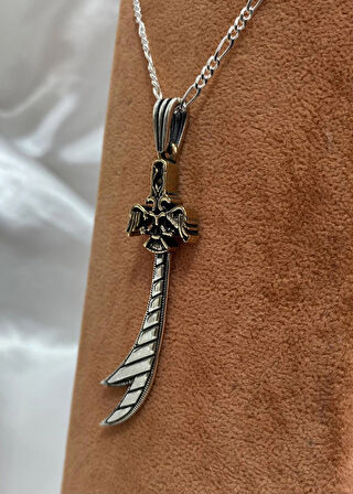 Kartal Başlı Kılıç Erkek Kolyesi