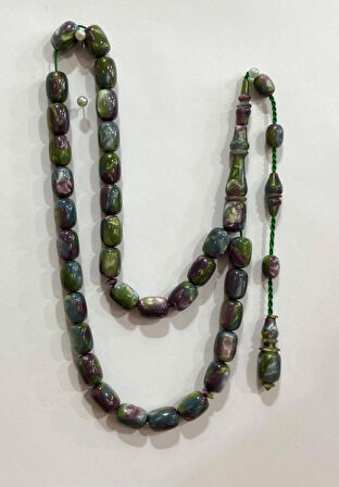 Opal Kehribar Renkli Kapsul Modeli Usta İşçilik Tespih