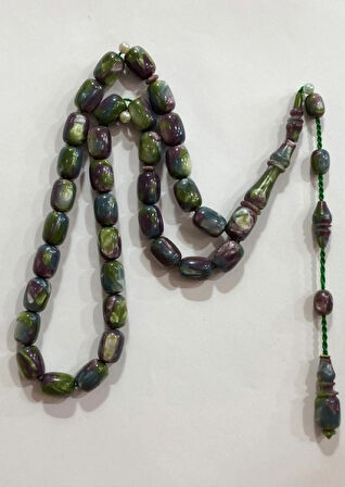 Opal Kehribar Renkli Kapsul Modeli Usta İşçilik Tespih