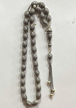 Tespih Vizyon İşlemeli Gümüş Tespih