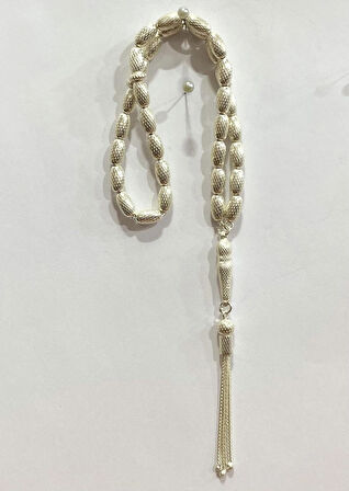 Tespih Vizyon İşlemeli Gümüş Tespih