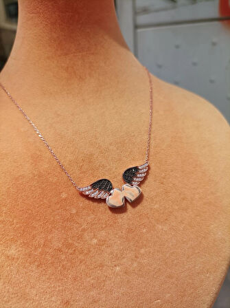 Aşkın Melek Kalbi Modeli Gümüş Kolye