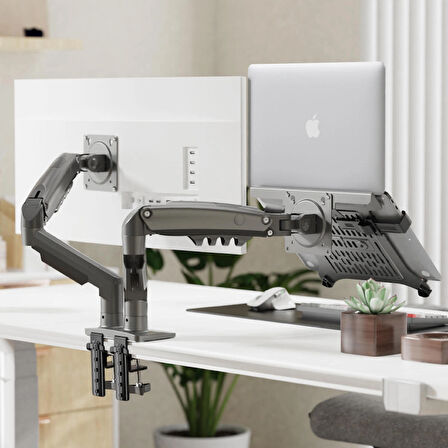 Nb F160- FP2 Çift Kol 17-27 " Monitör Tutucu Ve Laptop Standı