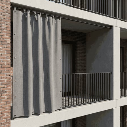 CEYLAN Home 4 Tarafı Kuş Gözlü Bahçe Brandası | Dış Mekan Balkon, Garaj ve Teras Perdesi – Gri