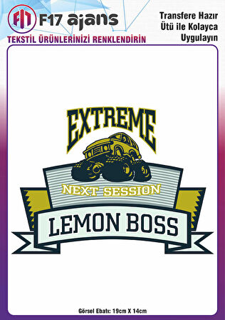 Ütü Ile Yapışan Tekstil Dtf Baskı Görseli Extreme Lemon Boss
