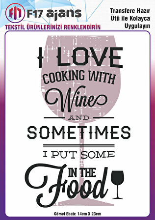 Ütü Ile Yapışan Tekstil Dtf Baskı Görseli I Love Cooking With