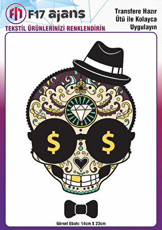Ütü Ile Yapışan Tekstil Dtf Baskı Görseli Dolar Işareti Gözlük