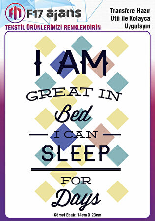 Ütü Ile Yapışan Tekstil Dtf Baskı Görseli I Am Great In Bad