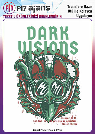 Ütü Ile Yapışan Tekstil Dtf Baskı Görseli Dark Visions