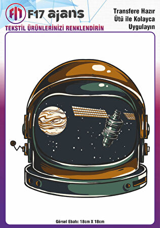 Ütü Ile Yapışan Tekstil Dtf Baskı Görseli Astronot