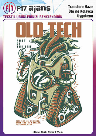 Ütü Ile Yapışan Tekstil Dtf Baskı Görseli Old Tech