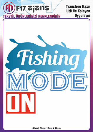 Ütü Ile Yapışan Tekstil Dtf Baskı Görseli Fishing Mode On