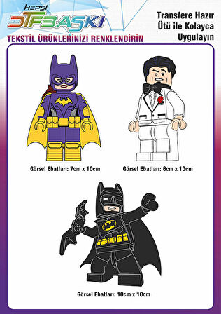 Çizgi Film Karakter Ütü ile Yapışan Tişört Tekstil Dtf Transfer Baskı