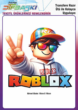 Roblox Ütü ile Yapışan Tişört Tekstil Transfer Dtf Baskı