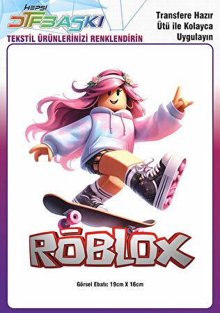 Roblox Ütü ile Yapışan Tişört Tekstil Transfer Dtf Baskı