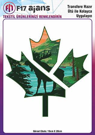 Ütü Ile Yapışan Tekstil Dtf Baskı Görseli Yaprak